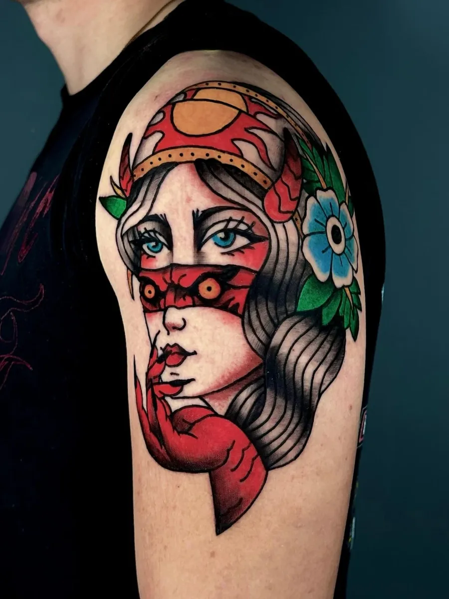 Цветна neo traditional татуировка — Море От Мастило Бургас