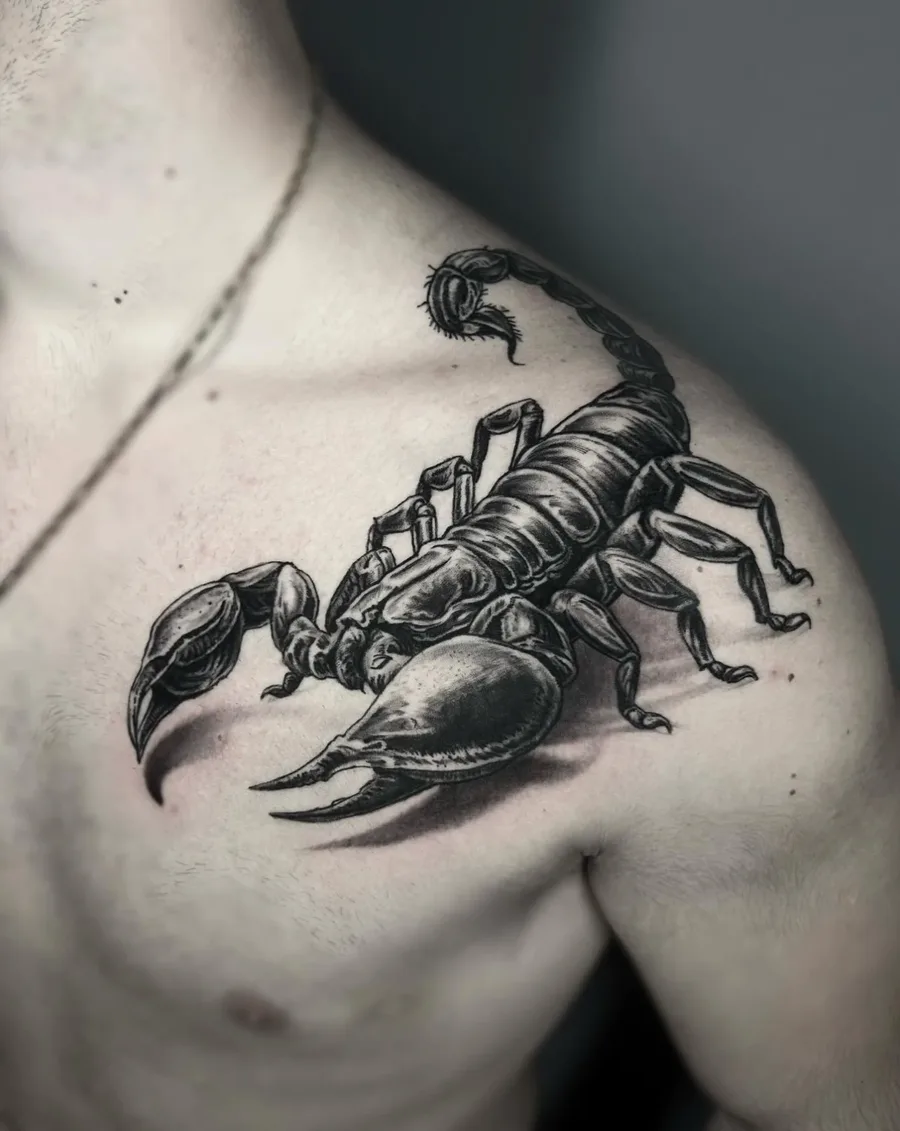 Реалистична татуировка скорпион — Море От Мастило Бургас